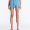 Shorts aus gewaschenem Strick mit Zopfmuster Shorts aus gewaschenem Strick mit Zopfmuster