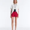 Shorts aus gewaschenem Strick mit Zopfmuster Shorts aus gewaschenem Strick mit Zopfmuster