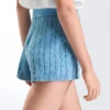 Shorts aus gewaschenem Strick mit Zopfmuster Shorts aus gewaschenem Strick mit Zopfmuster
