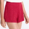Shorts aus gewaschenem Strick mit Zopfmuster Shorts aus gewaschenem Strick mit Zopfmuster