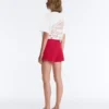 Shorts aus gewaschenem Strick mit Zopfmuster Shorts aus gewaschenem Strick mit Zopfmuster