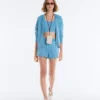 Shorts aus gewaschenem Strick mit Zopfmuster Shorts aus gewaschenem Strick mit Zopfmuster