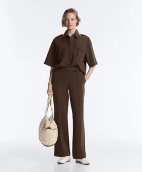Slim-Fit-Piqué-Hose mit niedriger Leibhöhe aus Baumwolle Slim-Fit-Piqué-Hose mit niedriger Leibhöhe aus Baumwolle