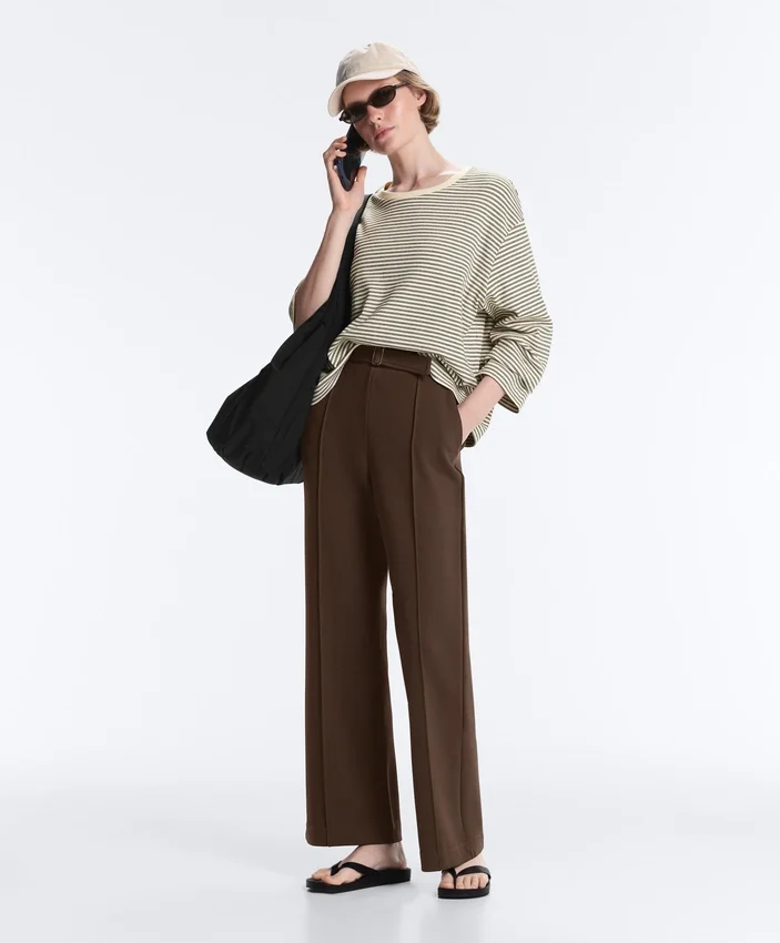 Slim-Fit-Piqué-Hose mit niedriger Leibhöhe aus Baumwolle Slim-Fit-Piqué-Hose mit niedriger Leibhöhe aus Baumwolle