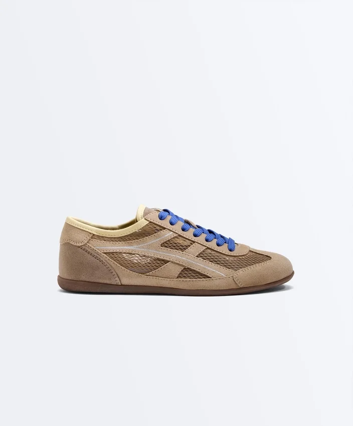Sneaker aus Spaltwildleder und Mesh Sneaker aus Spaltwildleder und Mesh