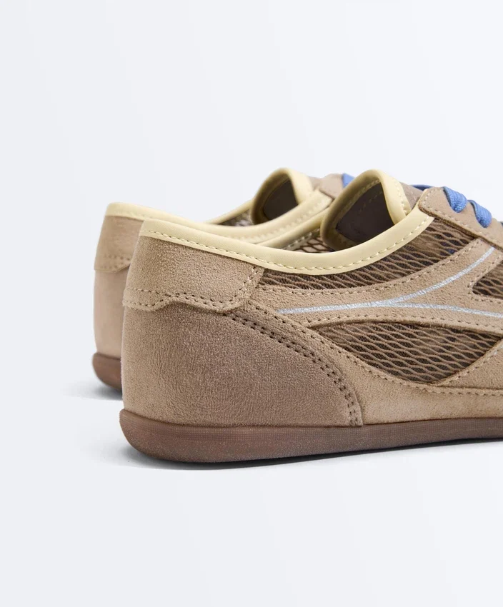 Sneaker aus Spaltwildleder und Mesh Sneaker aus Spaltwildleder und Mesh