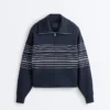 Soft Touch-gestreifte Matrosenjacke aus Modal Soft Touch-gestreifte Matrosenjacke aus Modal