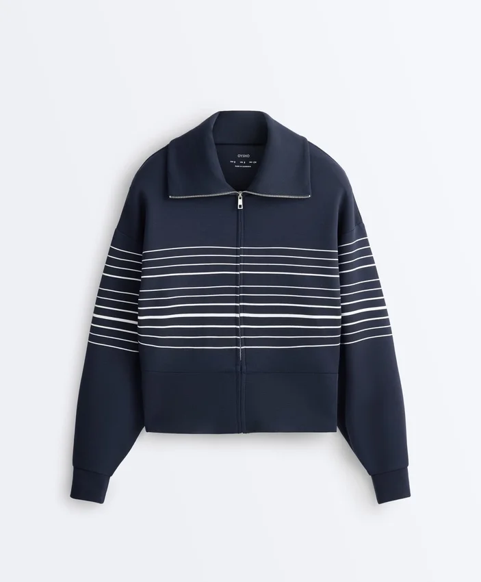 Soft Touch-gestreifte Matrosenjacke aus Modal Soft Touch-gestreifte Matrosenjacke aus Modal