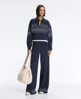 Soft Touch-gestreifte Matrosenjacke aus Modal