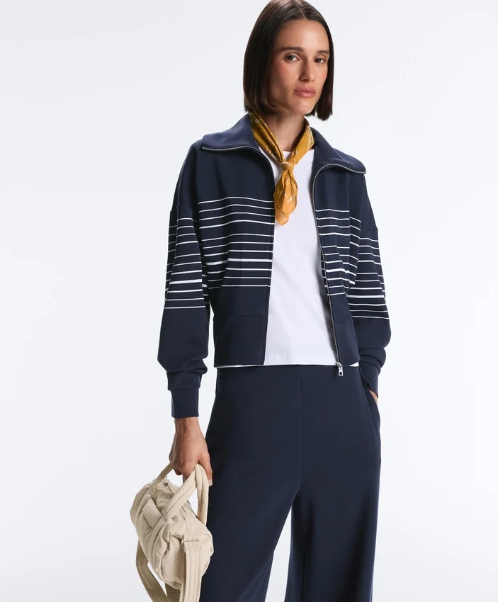 Soft Touch-gestreifte Matrosenjacke aus Modal Soft Touch-gestreifte Matrosenjacke aus Modal
