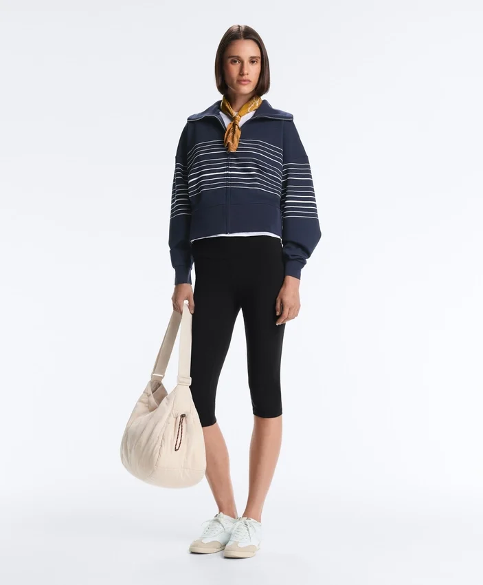 Soft Touch-gestreifte Matrosenjacke aus Modal Soft Touch-gestreifte Matrosenjacke aus Modal