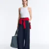 Soft Touch-Hose mit weitem Bein, Seitenfalten und Modal Soft Touch-Hose mit weitem Bein, Seitenfalten und Modal