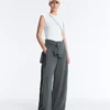 Soft Touch-Hose mit weitem Bein, Seitenfalten und Modal Soft Touch-Hose mit weitem Bein, Seitenfalten und Modal