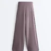Soft Touch-Hose mit weitem Bein, Seitenfalten und Modal Soft Touch-Hose mit weitem Bein, Seitenfalten und Modal
