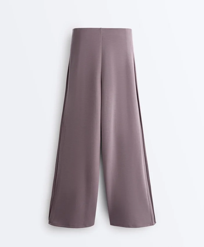 Soft Touch-Hose mit weitem Bein, Seitenfalten und Modal Soft Touch-Hose mit weitem Bein, Seitenfalten und Modal