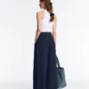 Soft Touch-Hose mit weitem Bein, Seitenfalten und Modal Soft Touch-Hose mit weitem Bein, Seitenfalten und Modal