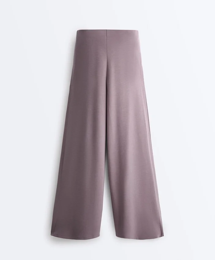 Soft Touch-Hose mit weitem Bein, Seitenfalten und Modal Soft Touch-Hose mit weitem Bein, Seitenfalten und Modal