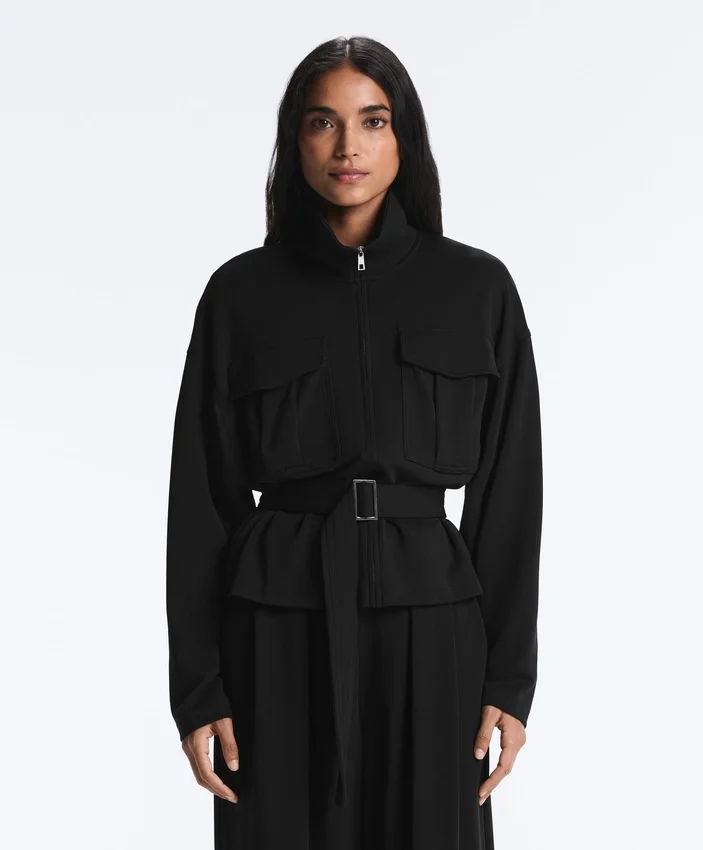 Soft Touch-Jacke mit Gürtel und Modal Soft Touch-Jacke mit Gürtel und Modal