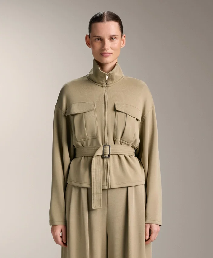 Soft Touch-Jacke mit Gürtel und Modal Soft Touch-Jacke mit Gürtel und Modal