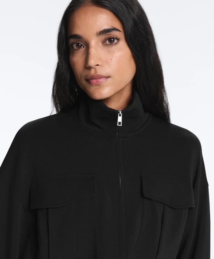 Soft Touch-Jacke mit Gürtel und Modal Soft Touch-Jacke mit Gürtel und Modal