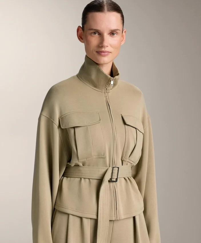 Soft Touch-Jacke mit Gürtel und Modal Soft Touch-Jacke mit Gürtel und Modal
