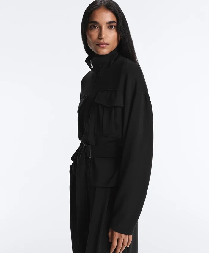 Soft Touch-Jacke mit Gürtel und Modal Soft Touch-Jacke mit Gürtel und Modal