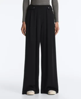 Soft Touch-Modal-Hose mit weitem Bein und Falten an der Taille