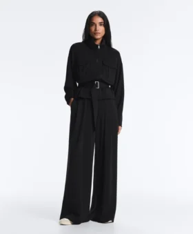 Soft Touch-Jacke mit Gürtel und Modal