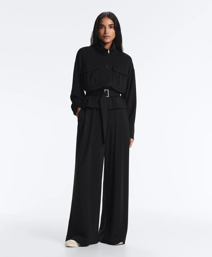 Soft Touch-Jacke mit Gürtel und Modal Soft Touch-Jacke mit Gürtel und Modal