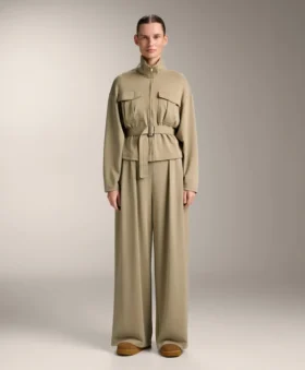 Soft Touch-Jacke mit Gürtel und Modal