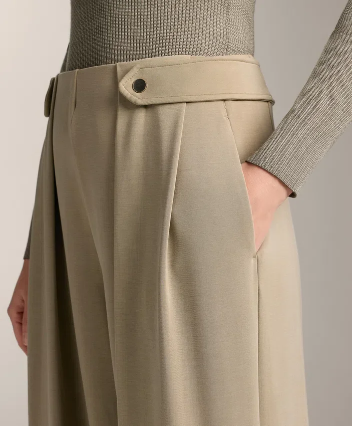 Soft Touch-Modal-Hose mit weitem Bein und Falten an der Taille Soft Touch-Modal-Hose mit weitem Bein und Falten an der Taille