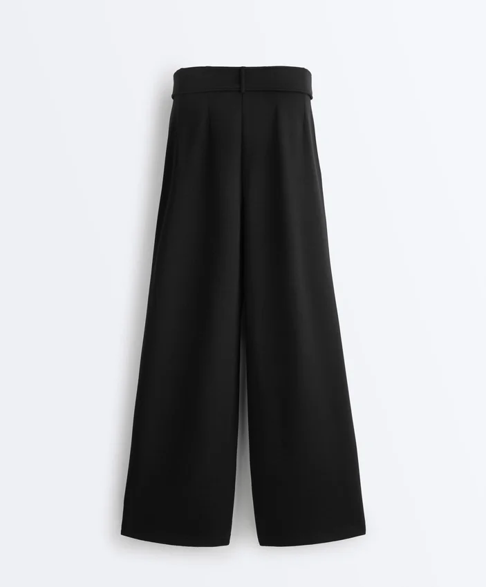 Soft Touch-Modal-Hose mit weitem Bein und Falten an der Taille Soft Touch-Modal-Hose mit weitem Bein und Falten an der Taille