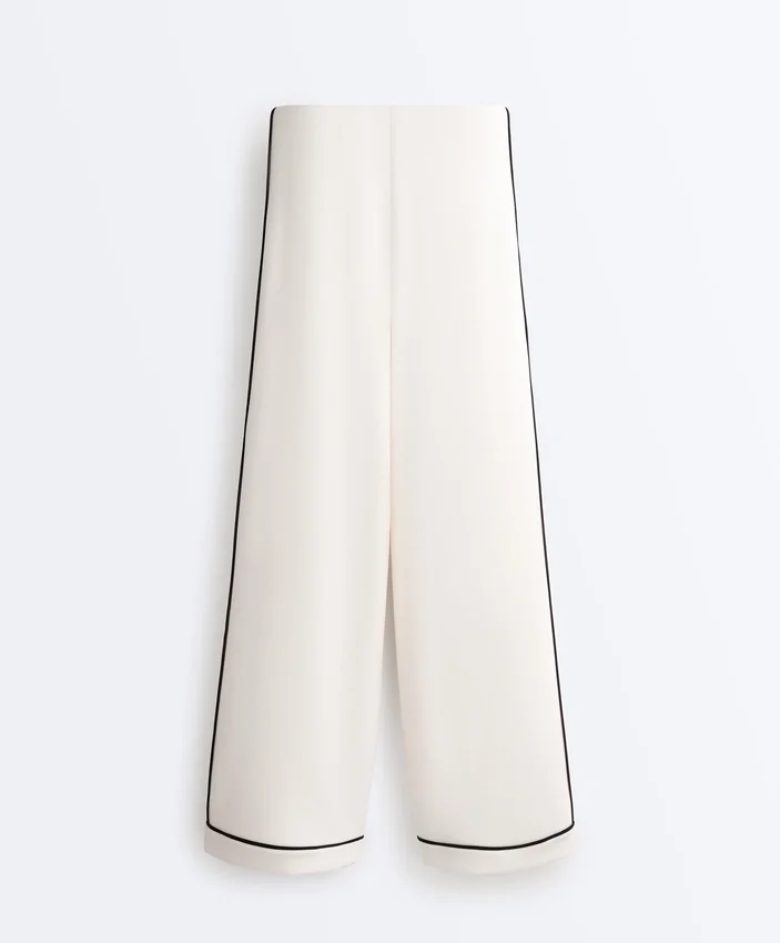 Soft Touch-Modal-Hose mit weitem Bein und kontrastfarbener Paspel Soft Touch-Modal-Hose mit weitem Bein und kontrastfarbener Paspel