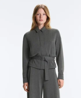 Soft Touch-Modal-Jacke mit Gürtel