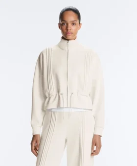 Soft Touch-Modal-Jacke mit Rippbündchen