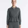 Soft Touch-Modal-Jacke mit verstellbarer Taille und hohem Kragen Soft Touch-Modal-Jacke mit verstellbarer Taille und hohem Kragen
