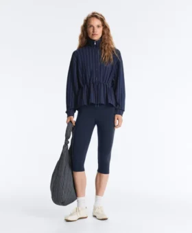 Soft Touch-Modal-Jacke mit verstellbarer Taille und hohem Kragen