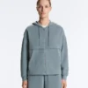 Soft Touch-Modal-Sweatshirt mit Reißverschluss und Rippstrick