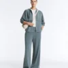 Soft Touch-Modal-Sweatshirt mit Reißverschluss und Rippstrick