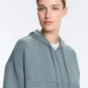Soft Touch-Modal-Sweatshirt mit Reißverschluss und Rippstrick