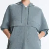 Soft Touch-Modal-Sweatshirt mit Reißverschluss und Rippstrick