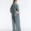 Soft Touch-Modal-Sweatshirt mit Reißverschluss und Rippstrick