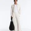 Lange Nadelstreifen-Jacke mit verstellbarer Taille und Soft Touch-Modal Lange Nadelstreifen-Jacke mit verstellbarer Taille und Soft Touch-Modal