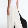 Soft Touch-Nadelstreifen-Hose mit weitem Bein und hoher Leibhöhe Soft Touch-Nadelstreifen-Hose mit weitem Bein und hoher Leibhöhe