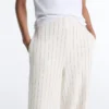 Soft Touch-Nadelstreifen-Hose mit weitem Bein und hoher Leibhöhe Soft Touch-Nadelstreifen-Hose mit weitem Bein und hoher Leibhöhe