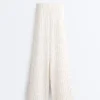 Soft Touch-Nadelstreifen-Hose mit weitem Bein und hoher Leibhöhe Soft Touch-Nadelstreifen-Hose mit weitem Bein und hoher Leibhöhe
