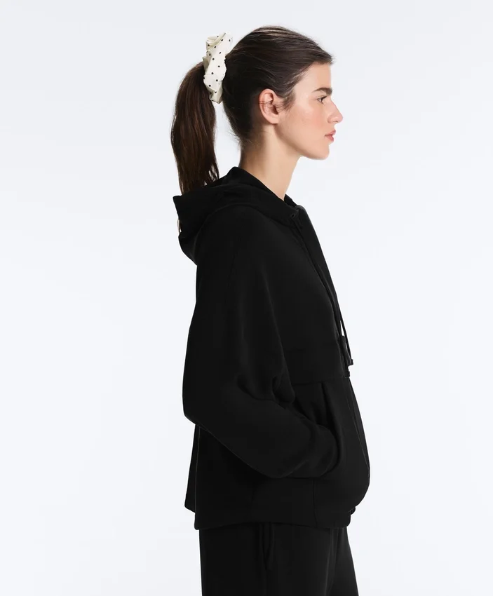 Soft Touch-Sweatshirt aus Modal mit Reißverschluss Soft Touch-Sweatshirt aus Modal mit Reißverschluss