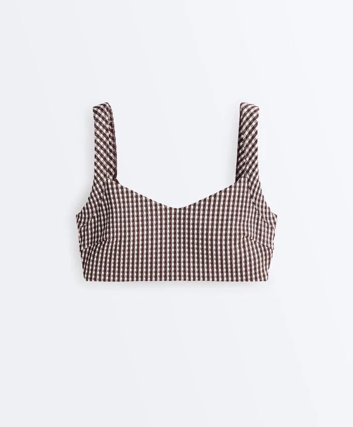 Sport-BH mit mittlerer Stützkraft im Gingham-Design Sport-BH mit mittlerer Stützkraft im Gingham-Design