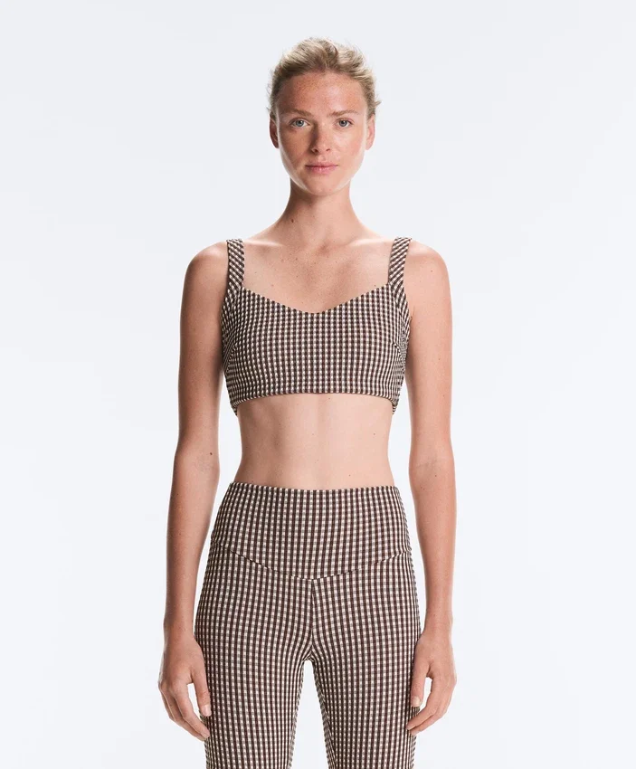 Sport-BH mit mittlerer Stützkraft im Gingham-Design Sport-BH mit mittlerer Stützkraft im Gingham-Design