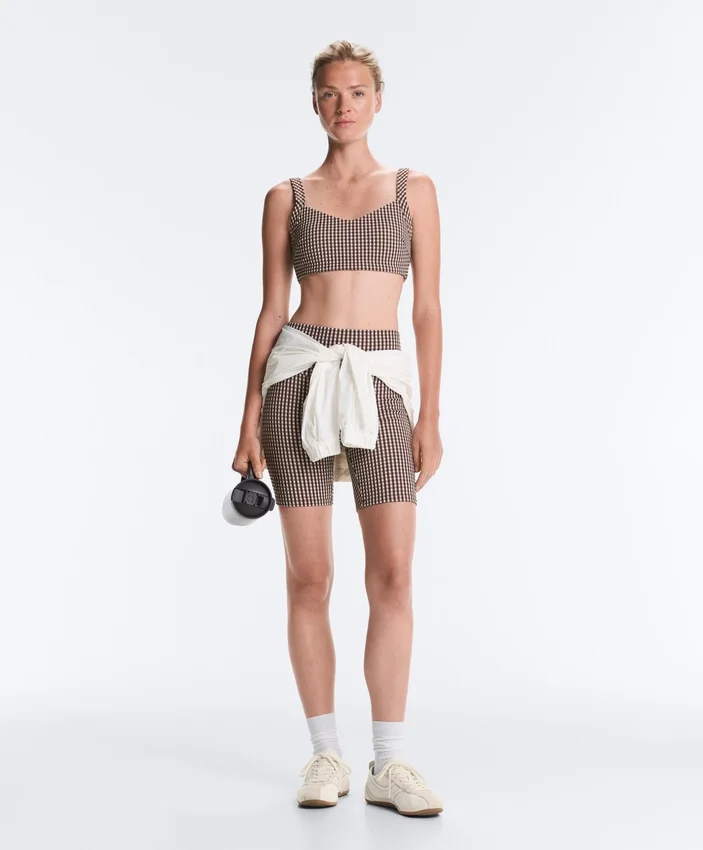 Sport-BH mit mittlerer Stützkraft im Gingham-Design Sport-BH mit mittlerer Stützkraft im Gingham-Design